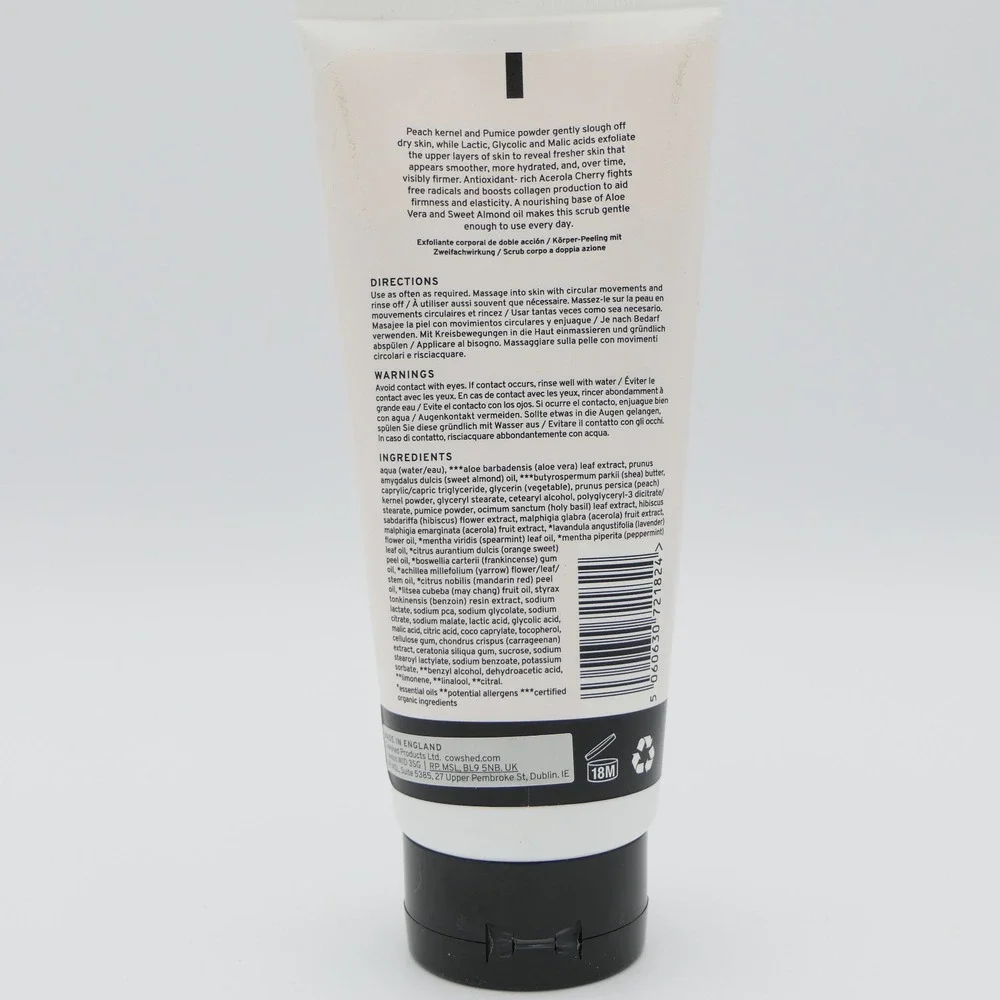 Cowshed Exfoliate Dual Action Body Scrub 6.76 fl oz w/ Peach, Pumice & AHAs